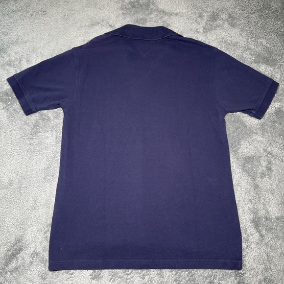 Tommy Hilfiger Men's Medium Navy Blue Polo Short Sleeve Shirt Tropical Collar - Picture 15 of 16